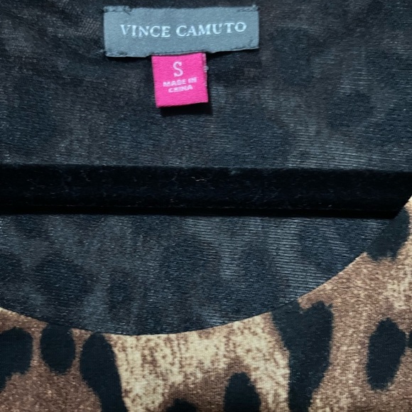 Vince Camuto Leopard Print Sleeveless Peplum Ruffle Blouse Size Small - Picture 5 of 6